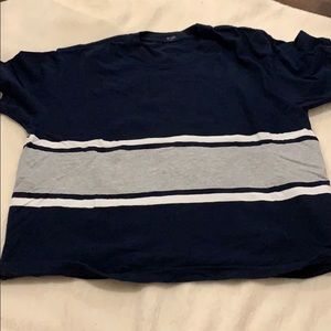 Brandy Melville Gray and White striped crop top